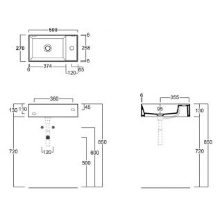 Раковина SIMAS AGILE AG50 cemento  matt*1 серая 50 см